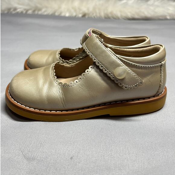 Elephantito Toddler Girls Shoes US size 9 Mary Jane Metallic Champagne Adj. - Picture 3 of 9